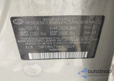 2017 Hyundai Elantra Se from USA, damaged, VIN 5NPD84LF1HH015624